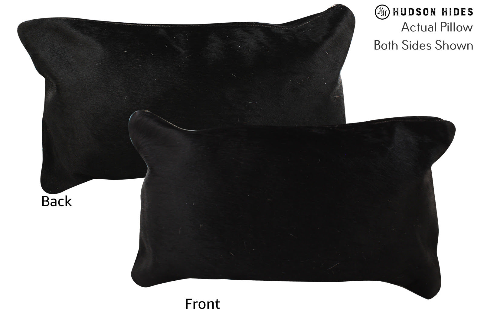 Solid Black Cowhide Pillow #73220