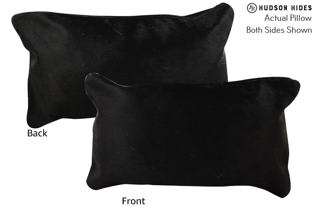 Solid Black Pillow 12"x22"#73220 by Hudson Hides