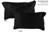 Solid Black 12"x22" Brazilian Cowhide Pillow #73220 by Hudson Hides