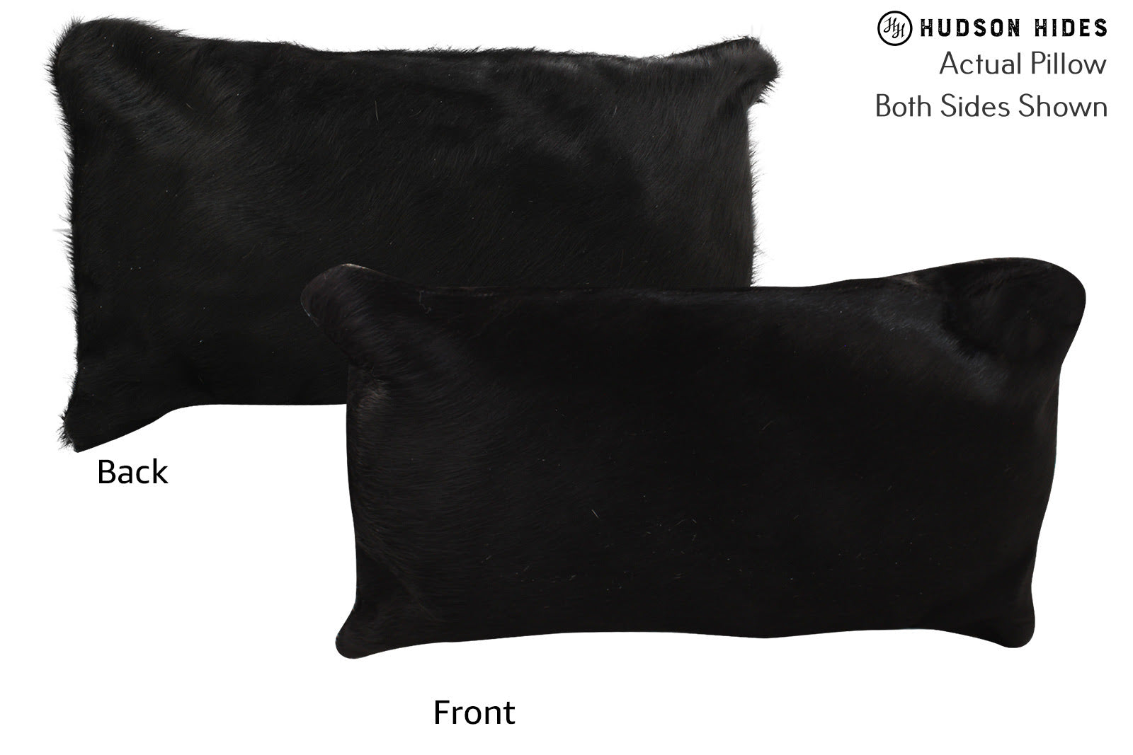 Solid Black Cowhide Pillow #73222
