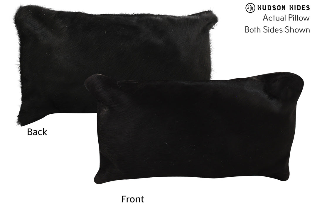 Solid Black Pillow 12"x22"#73222 by Hudson Hides