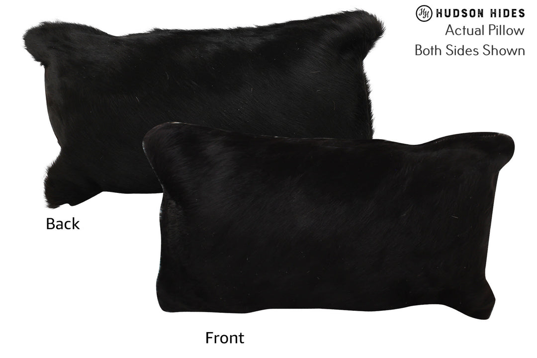 Solid Black Pillow 12"x22"#73223 by Hudson Hides