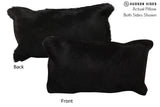 Solid Black 12"x22" Brazilian Cowhide Pillow #73223 by Hudson Hides