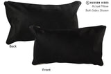 Solid Black 12"x22" Brazilian Cowhide Pillow #73224 by Hudson Hides