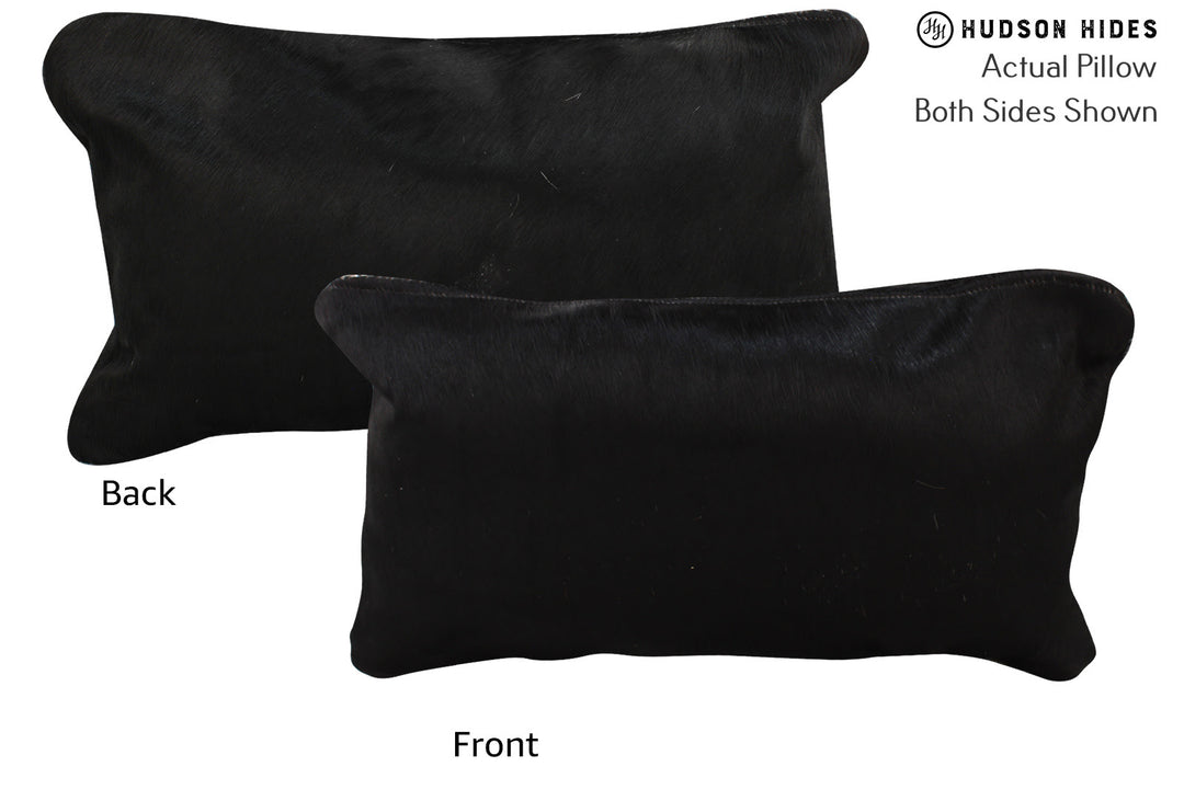 Solid Black Pillow 12"x22"#73226 by Hudson Hides