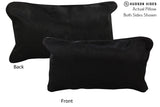 Solid Black 12"x22" Brazilian Cowhide Pillow #73226 by Hudson Hides