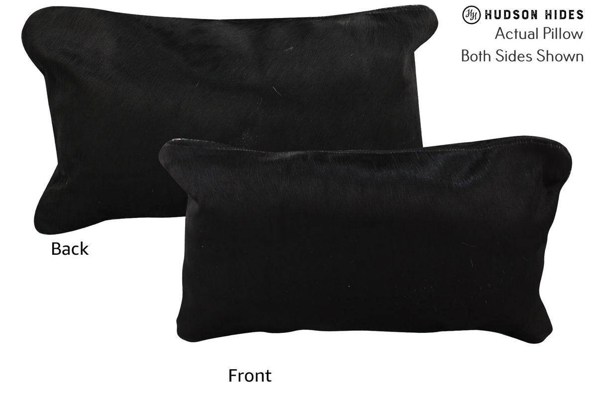 Solid Black Cowhide Pillow #73226