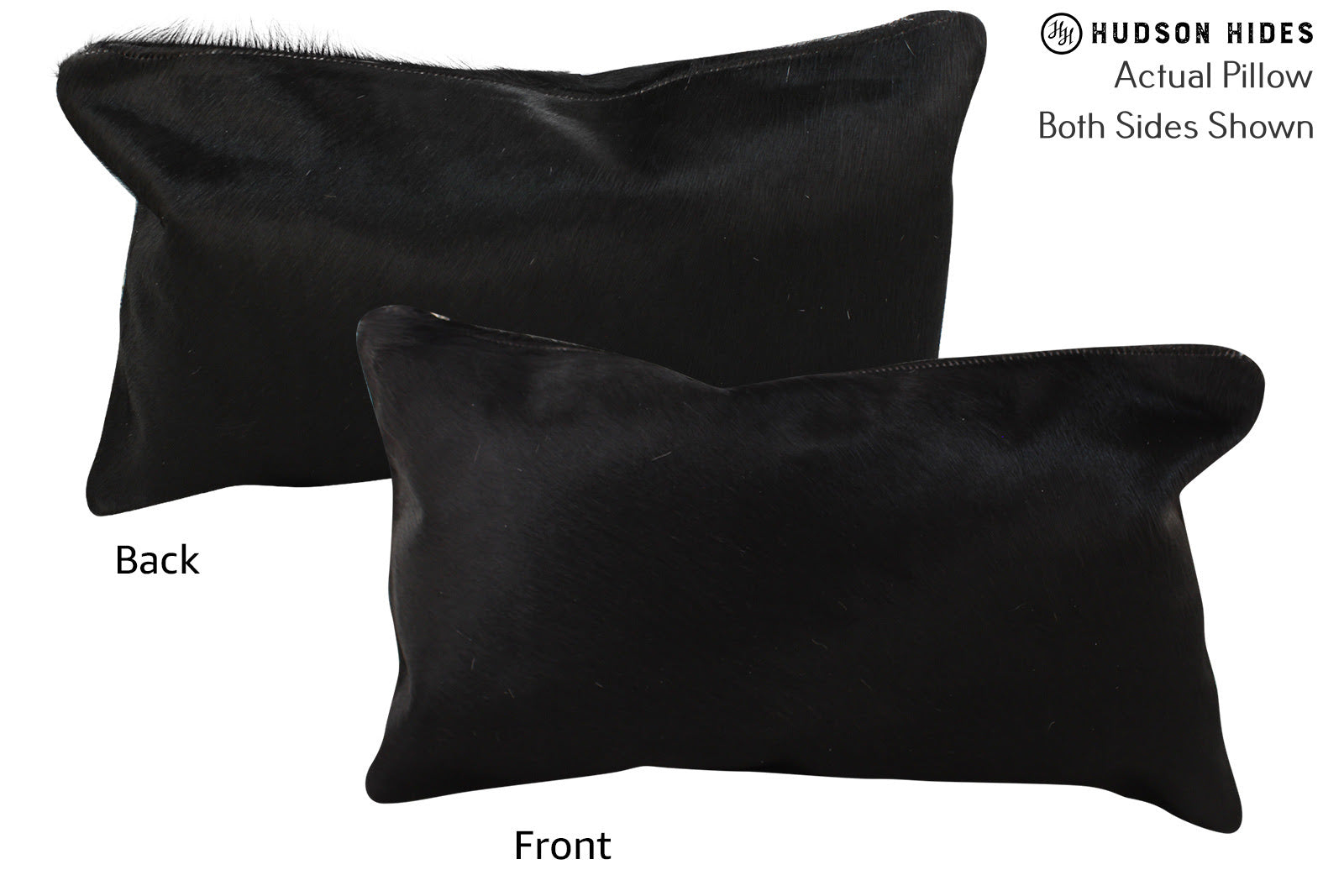 Solid Black Cowhide Pillow #73227
