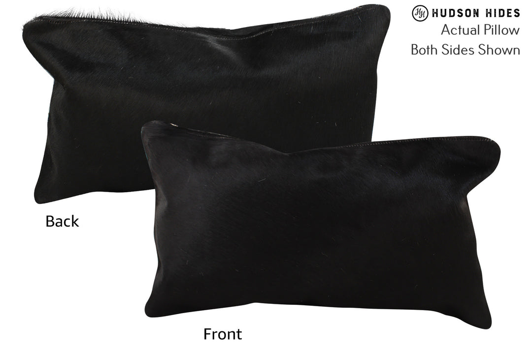 Solid Black Pillow 12"x22"#73227 by Hudson Hides