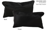 Solid Black 12"x22" Brazilian Cowhide Pillow #73227 by Hudson Hides