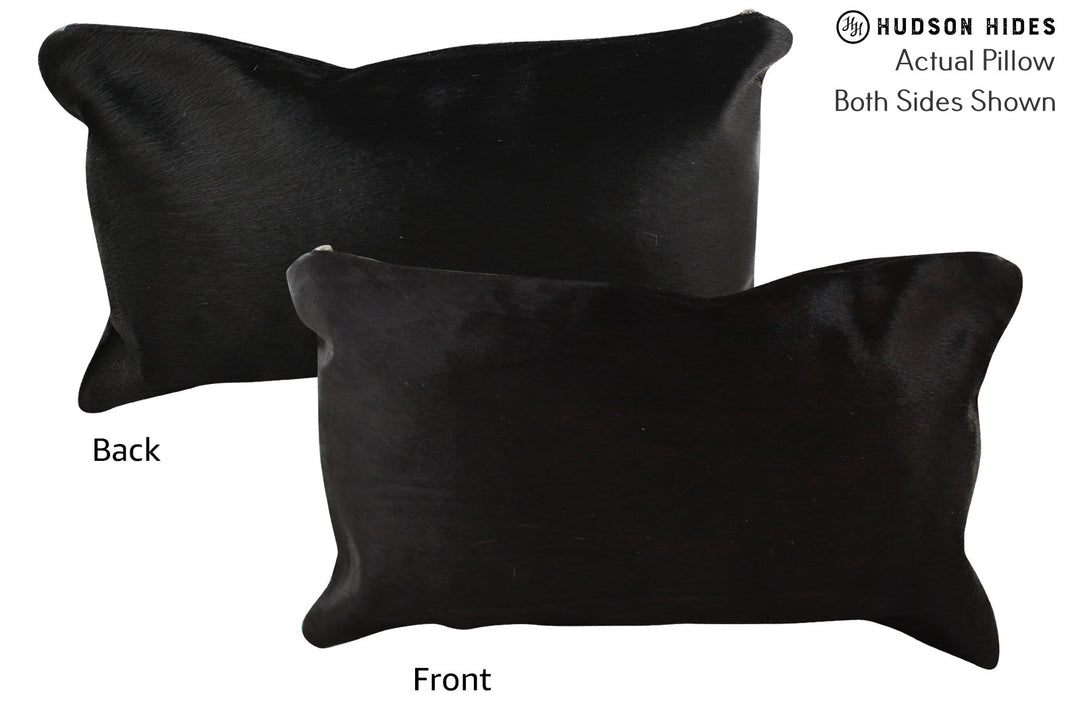 Solid Black Pillow 12"x22"#73228 by Hudson Hides