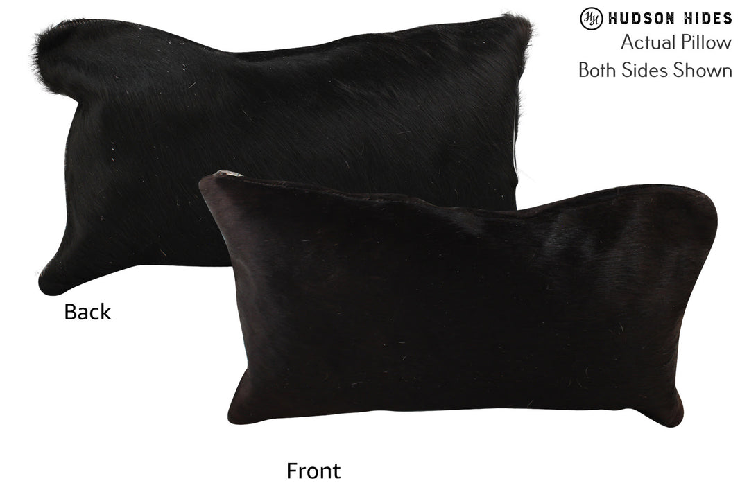 Solid Black Pillow 12"x22"#73230 by Hudson Hides