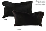Solid Black 12"x22" Brazilian Cowhide Pillow #73230 by Hudson Hides