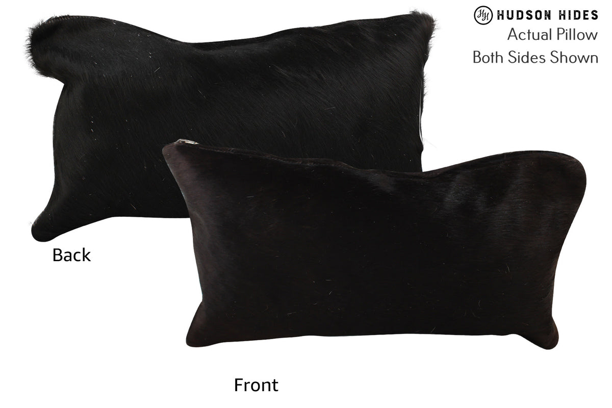Solid Black Cowhide Pillow #73230