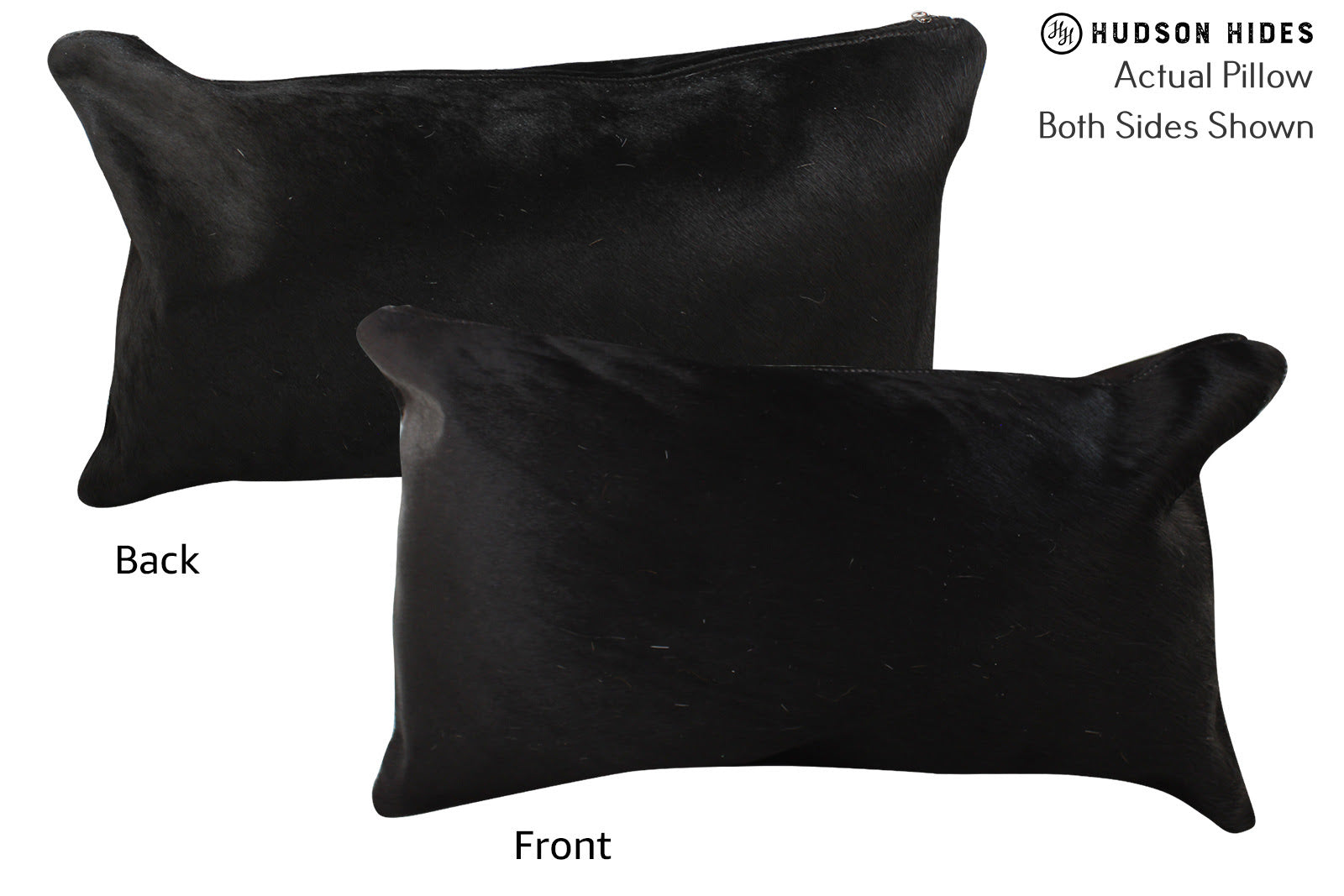 Solid Black Cowhide Pillow #73232