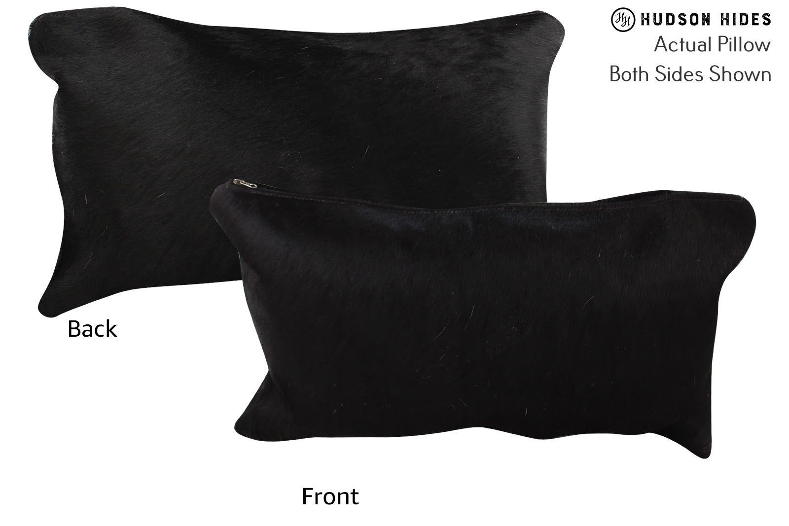 Solid Black Cowhide Pillow #73238