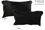 Solid Black 12"x22" Brazilian Cowhide Pillow #73238 by Hudson Hides