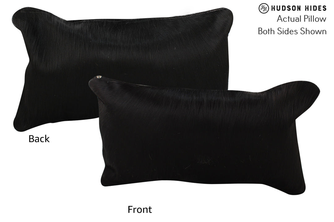 Solid Black Pillow 12"x22"#73239 by Hudson Hides