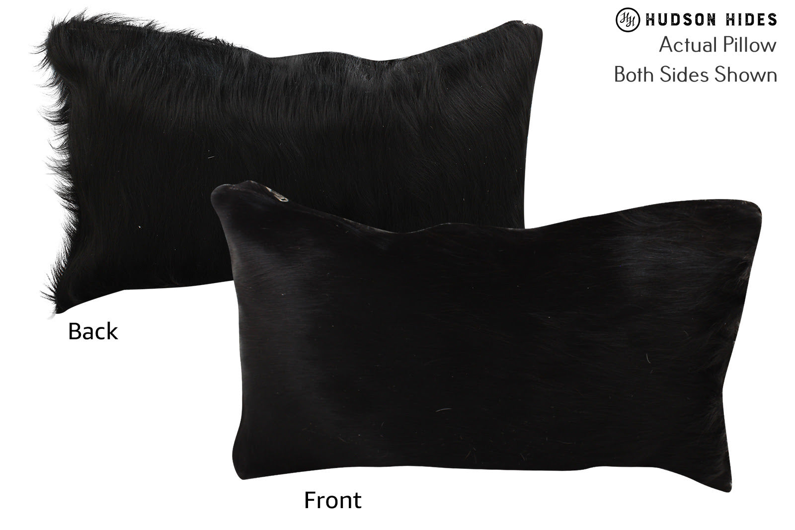 Solid Black Cowhide Pillow #73243