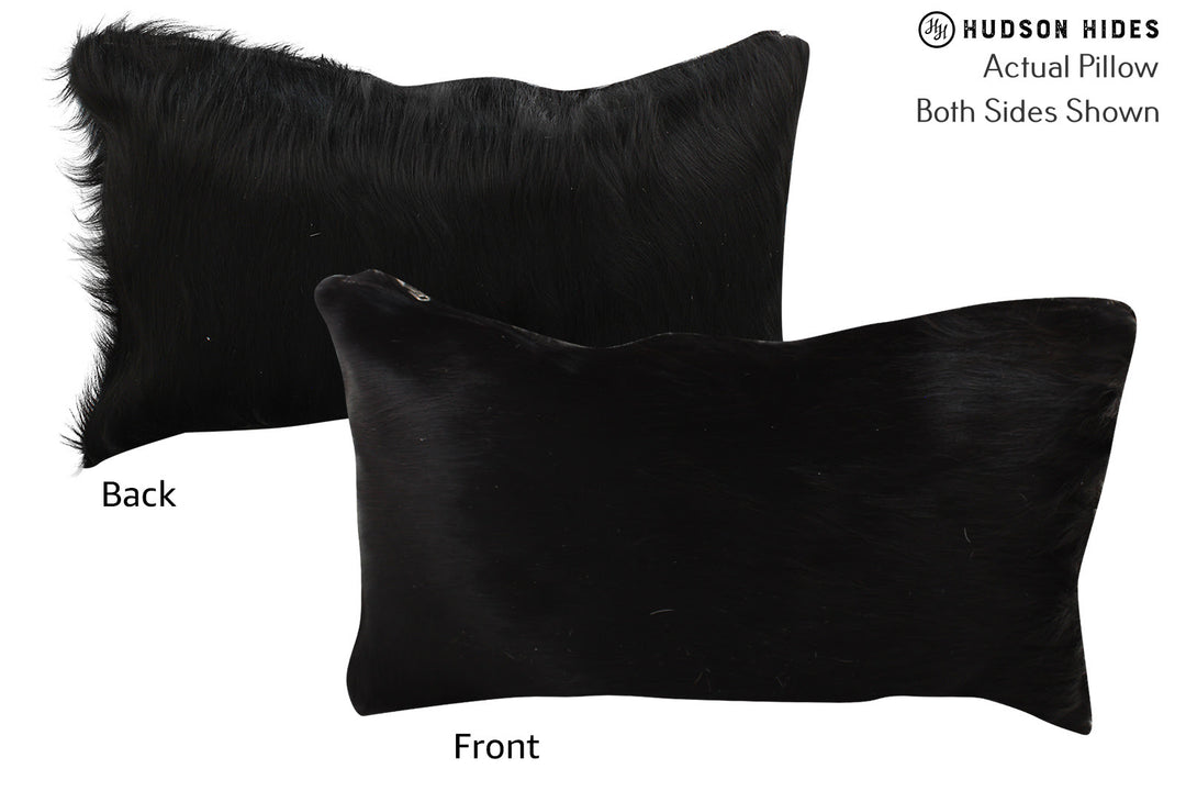 Solid Black Pillow 12"x22"#73243 by Hudson Hides