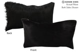 Solid Black 12"x22" Brazilian Cowhide Pillow #73243 by Hudson Hides