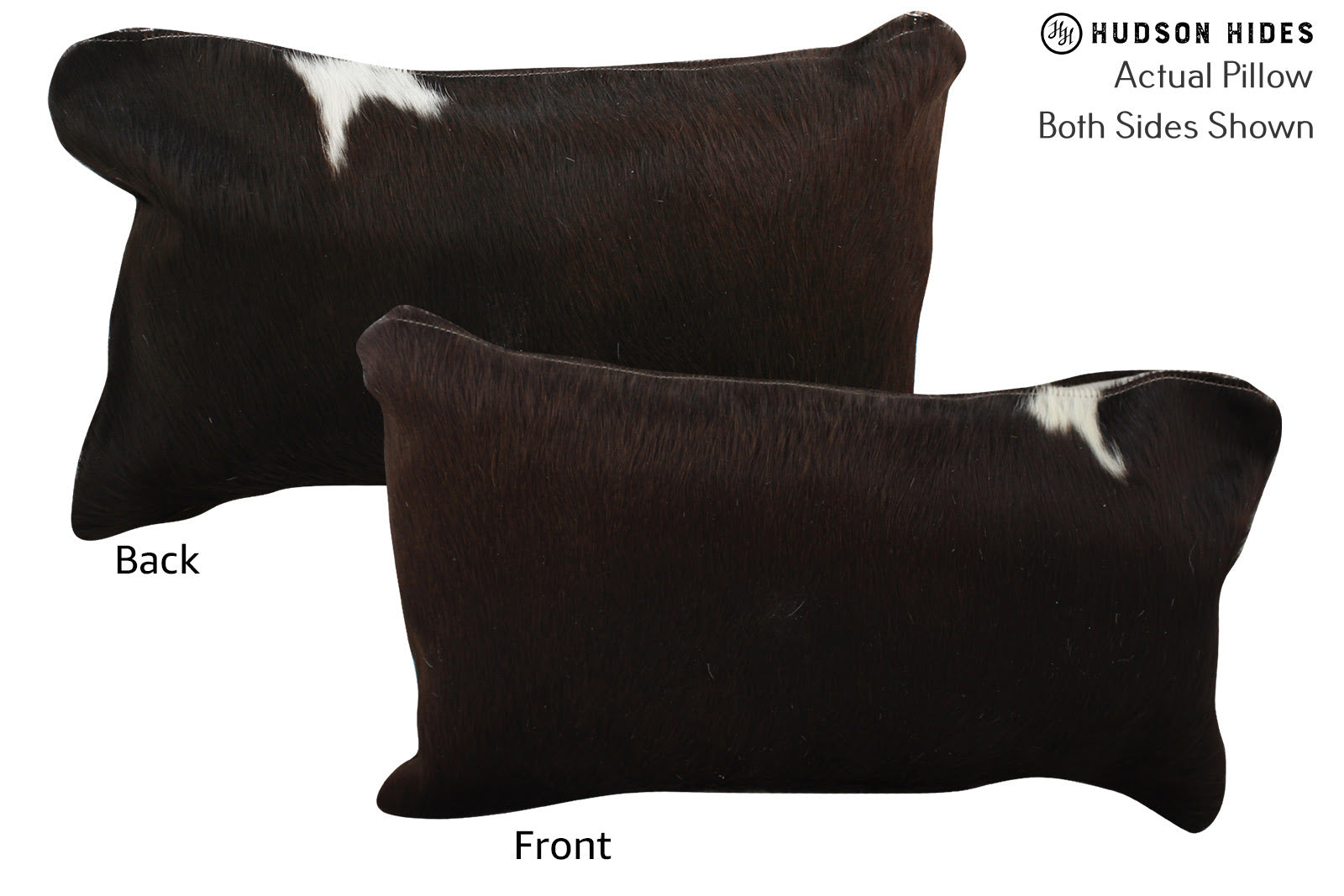 Solid Black Cowhide Pillow #73249