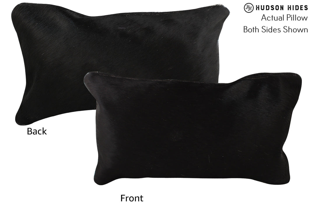 Solid Black Pillow 12"x22"#73250 by Hudson Hides