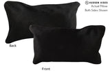 Solid Black 12"x22" Brazilian Cowhide Pillow #73250 by Hudson Hides