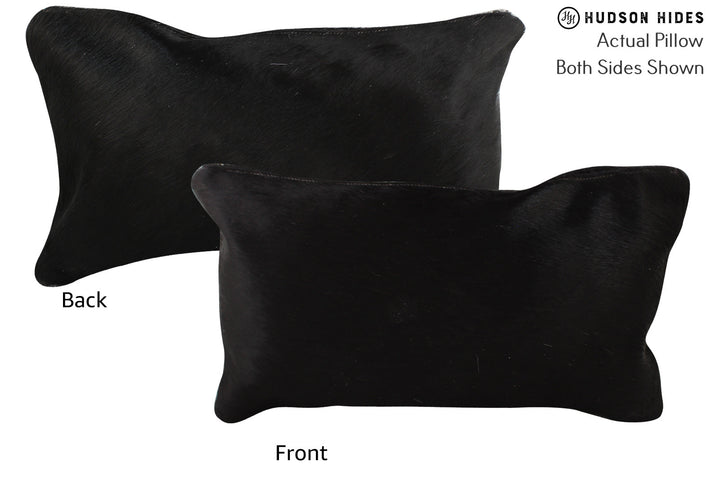 Solid Black 12"x22" Brazilian Cowhide Pillow #73250 by Hudson Hides