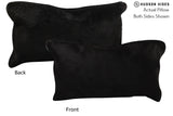 Solid Black 12"x22" Brazilian Cowhide Pillow #73251 by Hudson Hides
