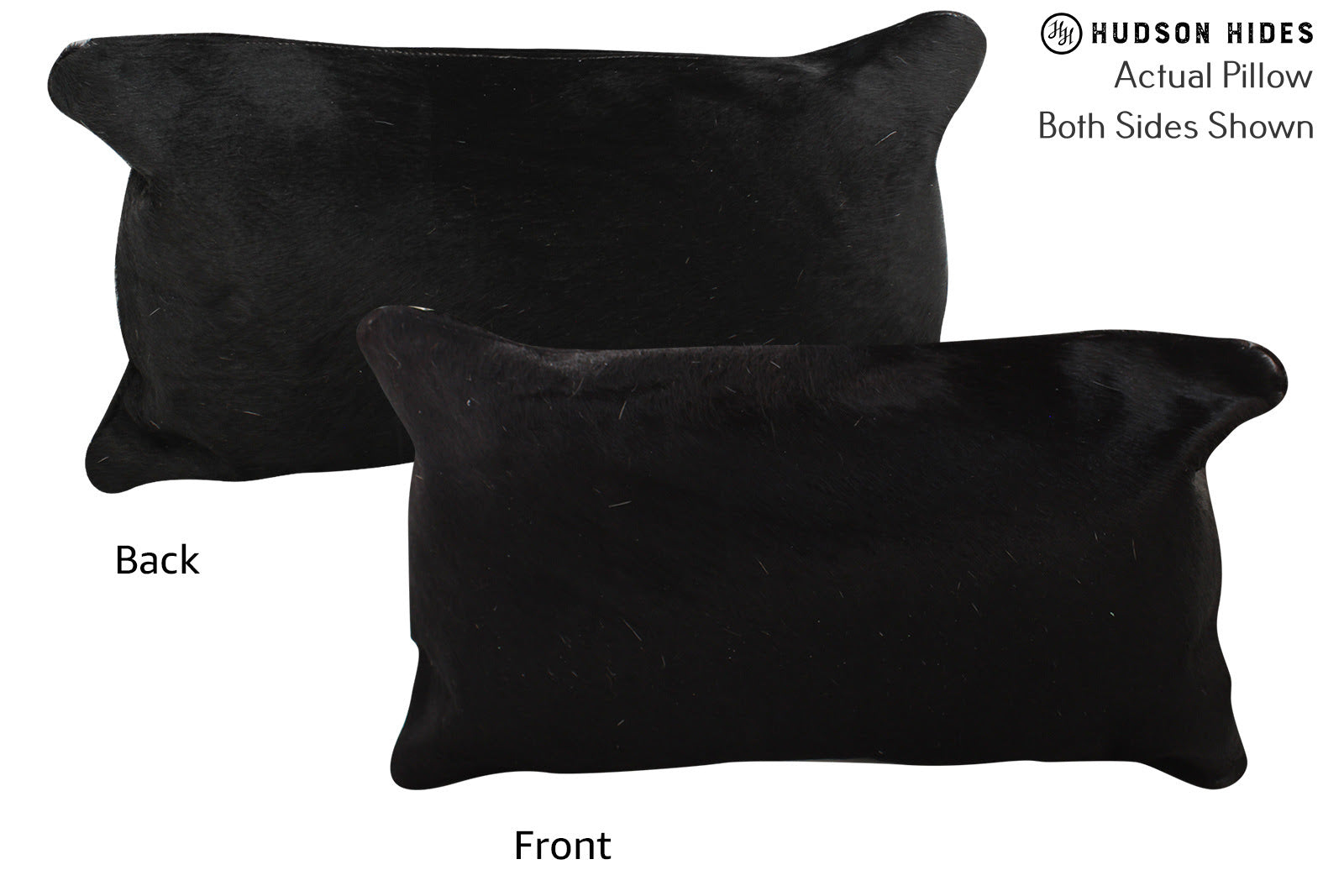 Solid Black Cowhide Pillow #73255