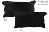 Solid Black 12"x22" Brazilian Cowhide Pillow #73255 by Hudson Hides