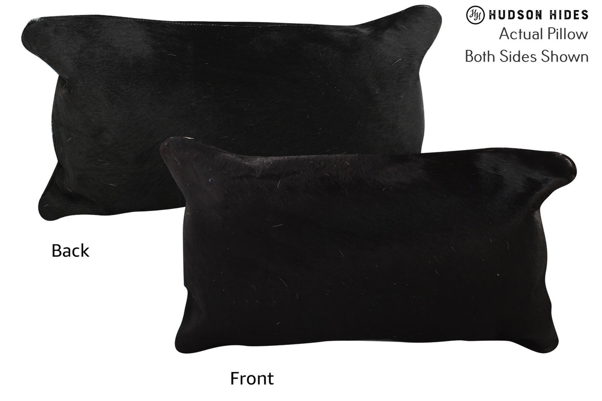 Solid Black Cowhide Pillow #73255