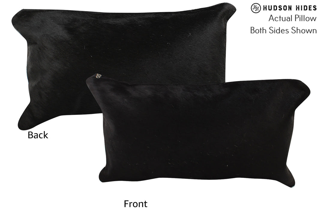 Solid Black Pillow 12"x22"#73257 by Hudson Hides