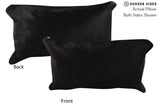 Solid Black 12"x22" Brazilian Cowhide Pillow #73257 by Hudson Hides