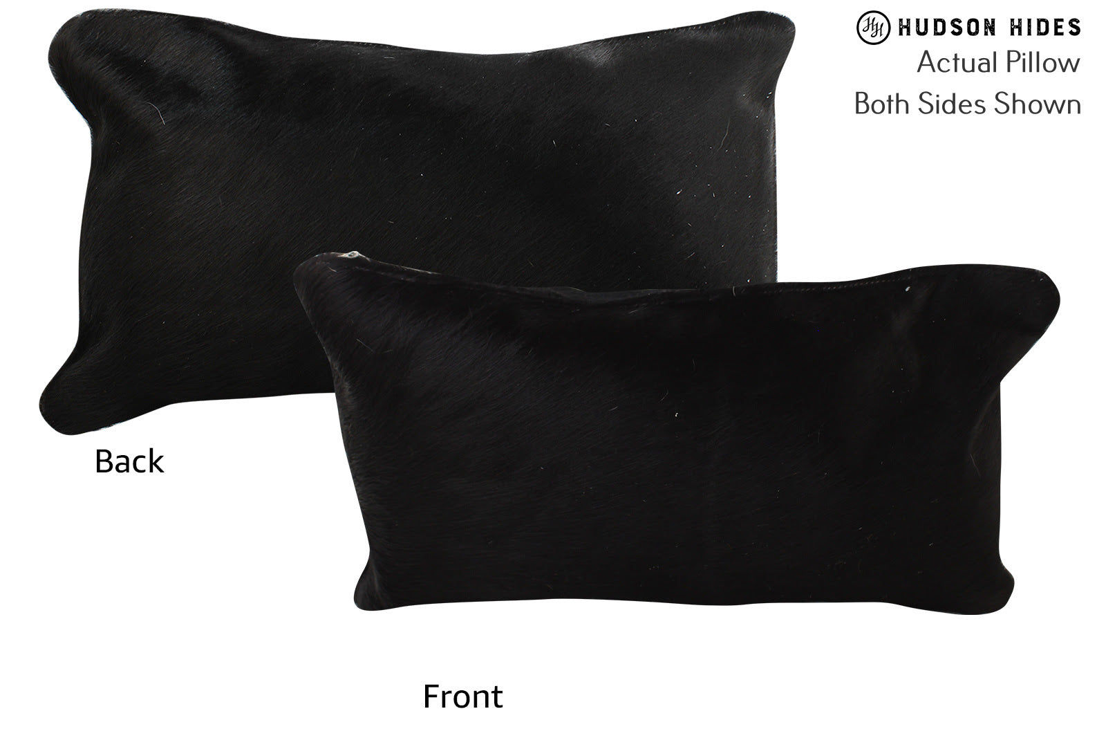 Solid Black Cowhide Pillow #73258