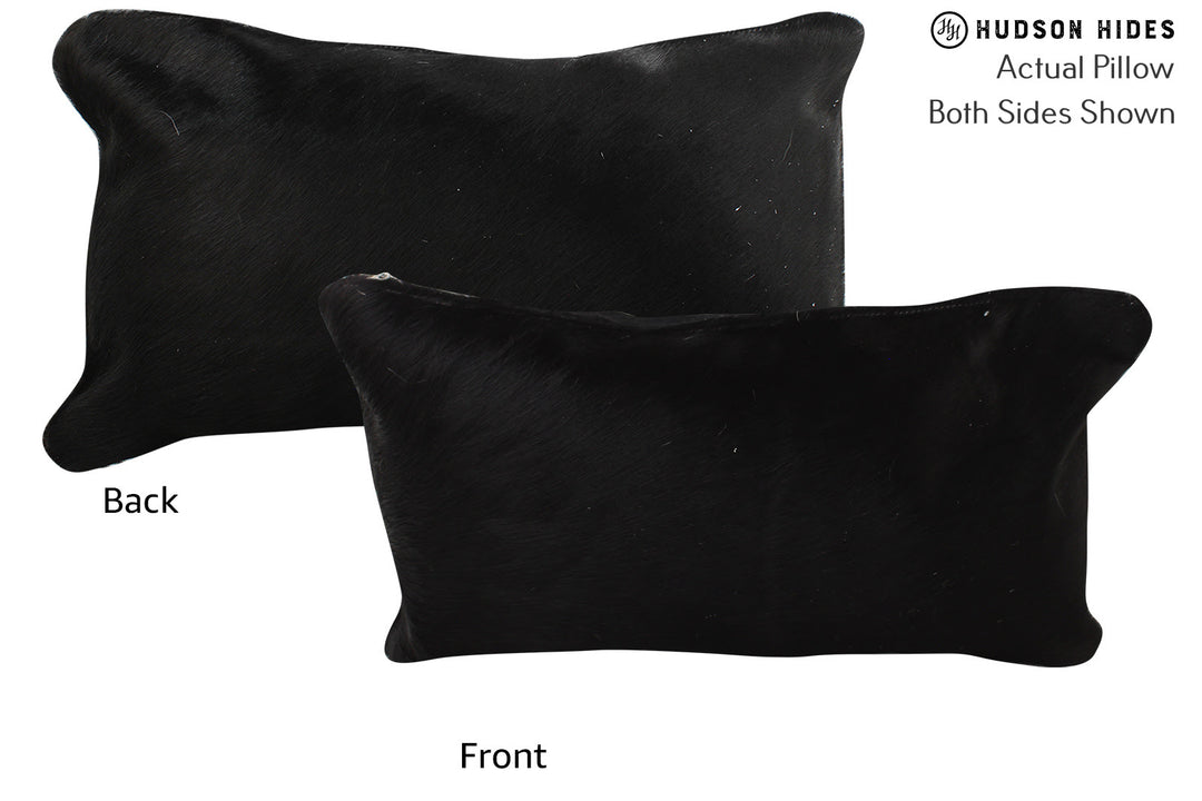 Solid Black Pillow 12"x22"#73258 by Hudson Hides