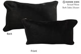 Solid Black 12"x22" Brazilian Cowhide Pillow #73258 by Hudson Hides