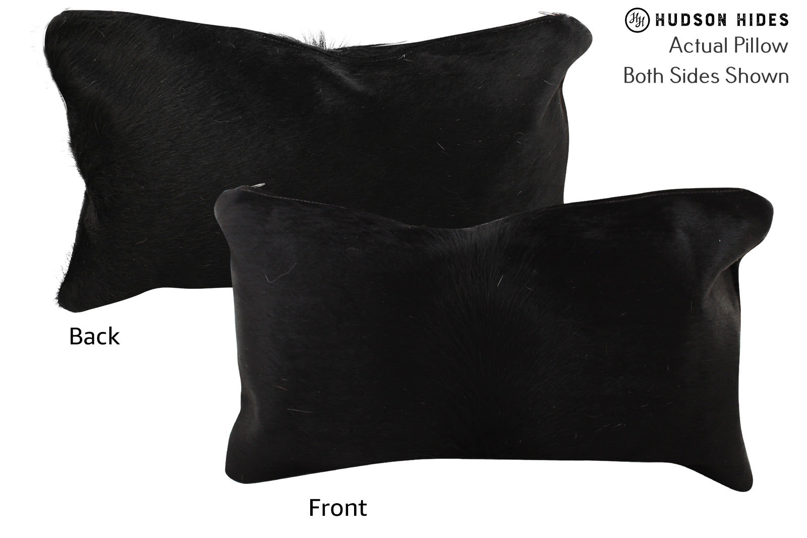 Solid Black Cowhide Pillow #73266