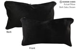 Solid Black 12"x22" Brazilian Cowhide Pillow #73266 by Hudson Hides