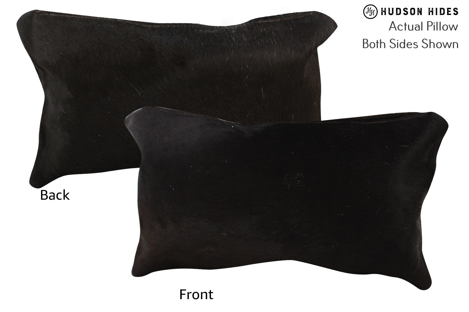 Solid Black Cowhide Pillow #73270