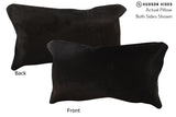 Solid Black 12"x22" Brazilian Cowhide Pillow #73270 by Hudson Hides