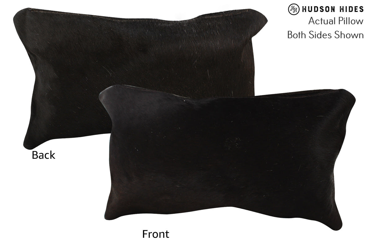 Solid Black Cowhide Pillow #73270