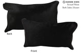 Solid Black 12"x22" Brazilian Cowhide Pillow #73272 by Hudson Hides