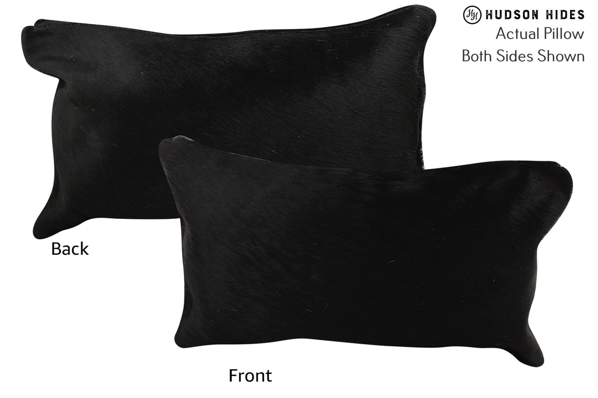 Solid Black Cowhide Pillow #73272