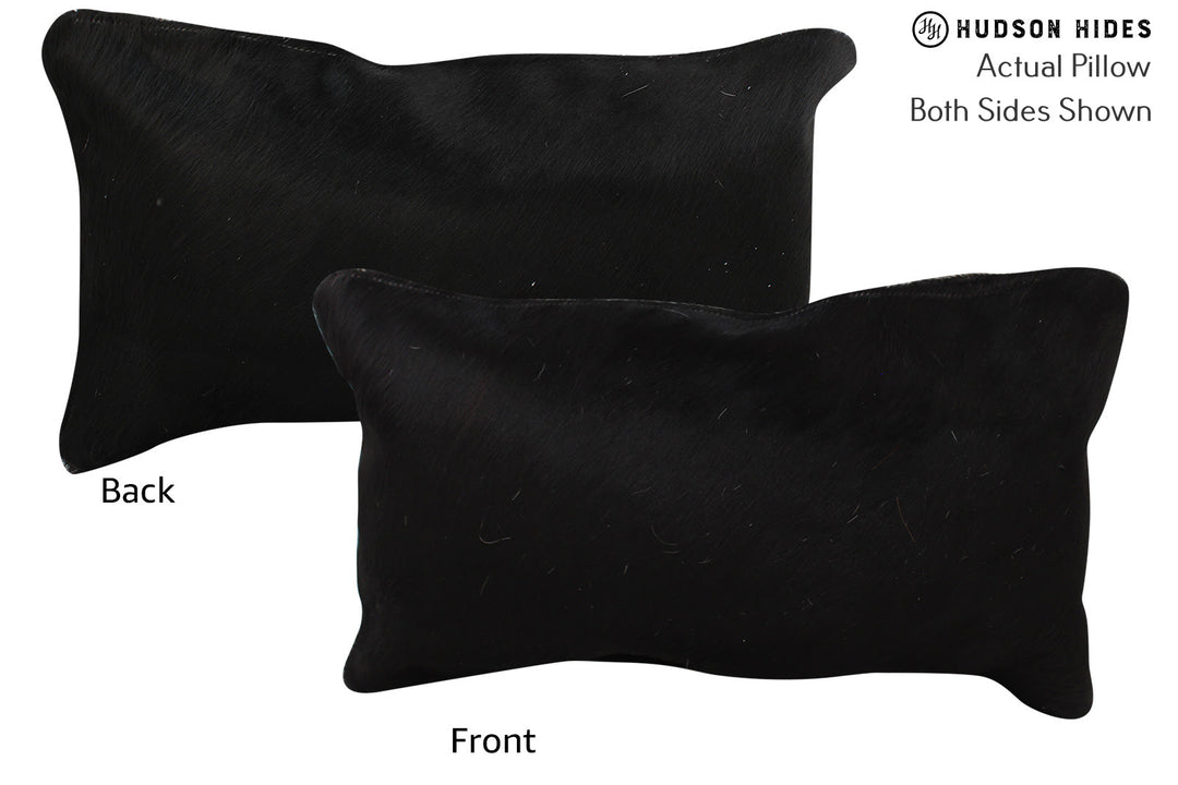 Solid Black Pillow 12"x22"#73275 by Hudson Hides