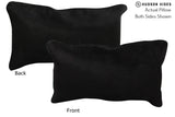 Solid Black 12"x22" Brazilian Cowhide Pillow #73275 by Hudson Hides