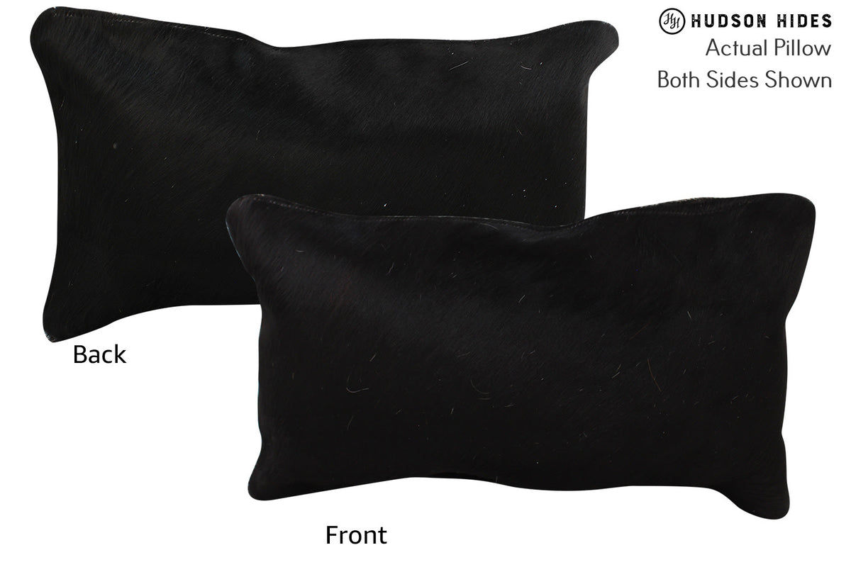 Solid Black Cowhide Pillow #73275