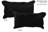 Solid Black 12"x22" Brazilian Cowhide Pillow #73277 by Hudson Hides