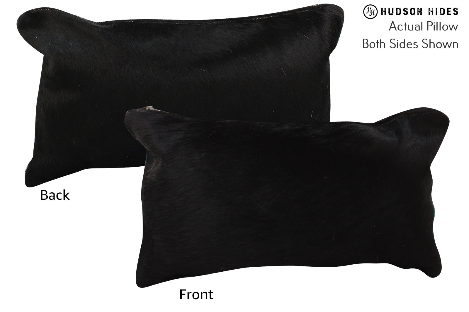 Solid Black Cowhide Pillow #73280